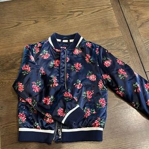 Girls Navy jacket with Red rose 🌹 flowers